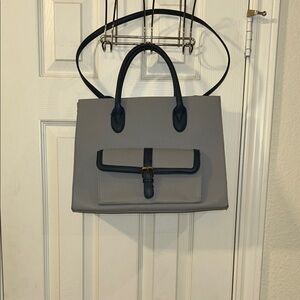 Grossi - Gray and Navy Blue Women's Satchel